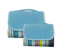 HSTWODE 2 pezzi Karo Mini coperta da picnic portatile, pieghevole, impermeabile, per casa e attività all'aperto (motivo a quadri multicolori) (#8)