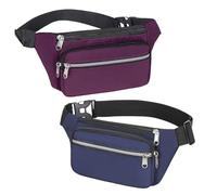 HSTWODE 2 pezzi Marsupio Cintura Unisex Moderno Borsa a Tracolla per cellulare per Outdoor Viaggi Escursioni Addestramento Cani Donna e Uomo, 1 viola + 1 blu scuro, taglia unica, Elegante