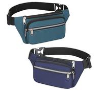 HSTWODE 2 pezzi Marsupio Cintura Unisex Moderno Borsa a Tracolla per cellulare per Outdoor Viaggi Escursioni Addestramento Cani Donna e Uomo, 1 blu mare + 1 blu scuro, taglia unica, Elegante