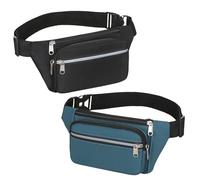 HSTWODE 2 pezzi Marsupio Cintura Unisex Moderno Borsa a Tracolla per cellulare per Outdoor Viaggi Escursioni Addestramento Cani Donna e Uomo, 1 nero + 1 blu marino, taglia unica, Elegante