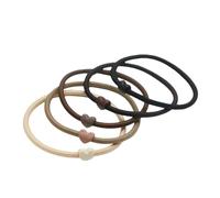 HSTWODE 5 elastici per capelli a forma di cuore per studenti e donne in filigrana in tonalità pastello e caffè, graziosi elastici per capelli con elevata elasticità (colori misti)