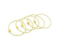 HSTWODE 5 elastici per capelli a forma di cuore per studenti e donne in filigrana in tonalità pastello e caffè, graziosi elastici per capelli con elevata elasticità (giallo chiaro)