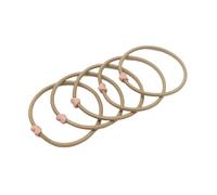 HSTWODE 5 elastici per capelli a forma di cuore per studenti e donne in filigrana in tonalità pastello e caffè, graziosi elastici per capelli con elevata elasticità (kaki)