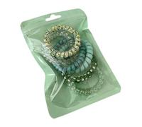 HSTWODE 6 elastici per capelli a spirale, da donna, con cavo telefonico, altamente elastici, durevoli e senza lasciare tracce, non danneggiano i capelli, per l'uso quotidiano (verde)