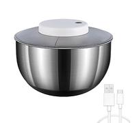 HSTYAIG Centrifuga per insalata elettrica, 5 l, ricaricabile USB, centrifuga automatica per lattuga rotatore per insalata, lavatrice e centrifuga per insalata verde, lattuga, frutta e verdura (acciaio