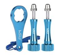 HSU 2Pcs Viti in Lega di Alluminio per GoPro, Viti per Videocamera con Lunghezza Estensione per GoPro con Media Mod o Custodia Impermeabile (Blu)