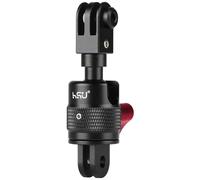 HSU Adattatore braccio di prolunga a 360 gradi per action camere, in lega di alluminio per Hero 13/12/11/10/9/8/7/6/5/4/3