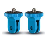 HSU Adattatore in Alluminio da 1/4"-20 per il Supporto della Videocamera Compatibile con i Supporti Go Pro, Insta 360 o altre Videocamere d'Azione (2 Pack, Blu)