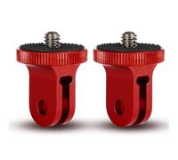 HSU Adattatore in Alluminio da 1/4"-20 per il Supporto della Videocamera Compatibile con i Supporti Go Pro, Insta 360 o altre Videocamere d'Azione (2 Pack, Rosso)