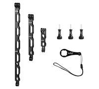 HSU Braccio di Estensione per GoPro, Kit di Supporto per Videocamera d'Azione in Lega di Alluminio, per Hero 12/11/10/9/8/7/6/5/4/3 (Nero)