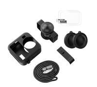 HSU Custodia in silicone per Go Pro Max2, pellicola protettiva per display, copertura laterale della batteria, copriobiettivo in silicone, set di accessori per Max 2