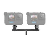 HSU Doppio Supporto in Alluminio per GoPro, Adattatore più Lungo per GoPro con Media Mod o Custodia Impermeabile, Staffa a Scarpetta Fredda per Videocamera d'Azione