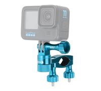 HSU Manubrio Supporto de Moto Bici per GoPro, Adattatore Morsetto per Insta360 Osmo Action Telecamere D'azione - 360 Gradi Rotazione (Blu)