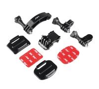 HSU Set di supporti per casco per action camera Go Pro, bracci di estensione con fibbia a sgancio rapido, accessori per moto, adattatori per mento curvo