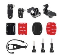 HSU Set di supporti per casco per action camera Go Pro, bracci di estensione con fibbia a sgancio rapido, kit di accessori per Hero 13/12/11/10/9/8/7/6/5/4/3