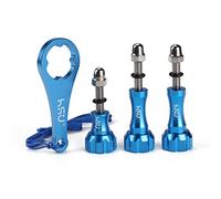 HSU Set di viti a testa zigrinata in alluminio + chiave per GoPro Hero 11/10/9/8/7/6/5/4/3+/3/GoPro Max (blu, 3 pezzi)