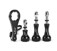 HSU Set di viti a testa zigrinata in alluminio + chiave per GoPro Hero 11/10/9/8/7/6/5/4/3+/3/GoPro Max (nero, 3 pezzi)