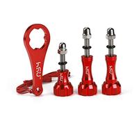 HSU Set di viti a testa zigrinata in alluminio + chiave per GoPro Hero 11/10/9/8/7/6/5/4/3+/3/GoPro Max (rosso, 3 pezzi)