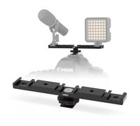 HSU Staffa Adattatore Scarpa Calda, Tripla Supporto Scarpa Fredda per Flash Esterno Microfono LED Monitor Video Accessori per Fotocamere (Modello più lungo)