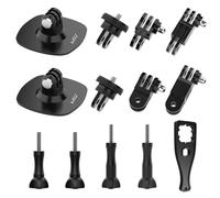 HSU Supporti flessibili per casco Insta360, supporti adesivi per Go Pro, set di accessori per action camere, 12 in 1