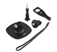 HSU Supporto adesivo per Go Pro, supporti flessibili per casco Insta360, kit di accessori per action camera (3 in 1)