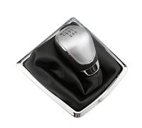HSUKIHO Leva Pomello Per Ford Per Focus 2 MK2 2005-2011 Per Fiesta Per Kuga 08-12 Auto-styling 5 6 Velocità Pomello Del Cambio Testa Del Cambio Ghetta In Pelle Boot(6 Silver With Dust)