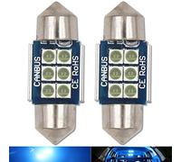 HSUN 31MM LED Lampadina,12V-14V 3021 3022 3175 6428 6430 DE3425 con 6LED SMD3030 Chip per l'interno Auto Dome Reading Light e più,Blu Ghiaccio