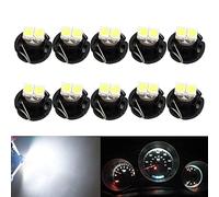 HSUN Lampadina LED a cuneo T4.7, 2LED SMD1210 chip 20LM estremamente luminosa per auto cruscotto strumento di lettura pannello luminoso 10 pezzi, 6000K bianco