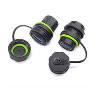 Hsupez 2 pezzi M20 impermeabile USB 3.0 connettore femmina a femmina, IP68 impermeabile, presa USB 3.0 pannello mount, adattatore USB 3.0, connettore di passaggio USB