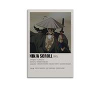 HSUREWTRK 4 poster con motivo Ninja Scroll Movie, decorazione artistica da parete su tela, stile vintage, per soggiorno, camera da letto, 30 x 45 cm, senza cornice