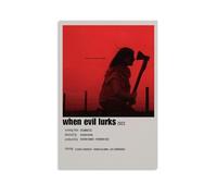 HSUREWTRK Poster estetico da parete su tela, motivo "When Evil Lurks", decorazione artistica da parete in stile vintage, per soggiorno, camera da letto, 50 x 75 cm, senza cornice