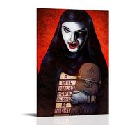 HSUREWTRK Stampa artistica da parete su tela, motivo "A Girl Walks Home Alone at Night", poster decorativo da parete in stile vintage, per soggiorno, camera da letto, 30 x 45 cm, con cornice
