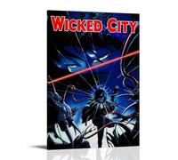 HSUREWTRK Wicked City - Poster decorativo da parete su tela, stile vintage, per soggiorno, camera da letto, 40 x 60 cm, con cornice