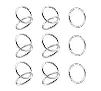 HSUYUN 15 Pezzi Moschettoni Rotondi Anelli, Diametro Interno 38 Mm Moschettone Acciaio Inox, Anelli Per Borse, Per Fissaggio di Portachiavi, Zaini, Borse e Cinture