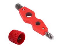 HSUYUN 4-in-1 Doppio Sbavatore Multistrato e Pulisci Tubi Rame Interno ed Esterno, Pulisci Tubi di Rame Rosso, Scovolino per Tubi in Rame per Tubi in Rame, Alluminio, Plastica
