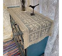 Hsvanyr Tovaglia da pranzo con margherite beige centrini per comò, sciarpa e tavolino, 38,1 x 114,3 cm, runner topper sciarpa, decorazioni a tema per nuova casa, regalo per gli amici