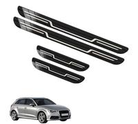 HSXDTK Battitacco Adesivi Soglie Porte per Volvo XC40 XC60 XC90 V40 V60 V90 S60 S90 Rdesign, Inossidabile Antiscivolo AntiGraffio Adesivo Batticalcagno Porta Auto,A/Black