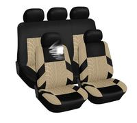 HSXDTK Set Completo di Coprisedili per Audi B8 B9 C7 C8 Q3 F3 8U, Soft Confortevole Traspirante Protezione per Sedili Auto, Accessori Auto Interno,5 Seats-Beige
