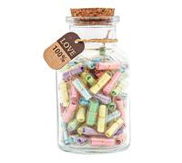 HSXIANG Capsule lettere messaggio in una bottiglia di vetro, messaggio capsula per fidanzato/fidanzata, lettera d'amore per San Valentino, compleanno, (colori misti, 100 pezzi)