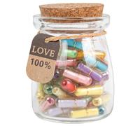 HSXIANG Capsule Lettere Messaggio in una Bottiglia di Vetro, Messaggio Pillole Messaggio Lettera d'Amore Regalo per Fidanzato, Fidanzata, Moglie, Amico, Compleanno, Natale, Anniversario, San
