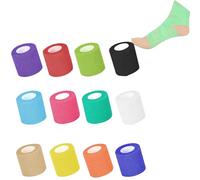 Hsyadazi 12 rotoli di benda autoadesiva, 5 cm x 4,5 m Bende di garza Benda autoadesiva Compresse sterili Benda adesiva