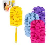 Hsyadazi 4 pezzi di piumino - panni riutilizzabili in microfibra di colore giallo, rosa, viola e blu - piumino girevole a 360° per mobili, ventilatori a soffitto e peli di animali domestici