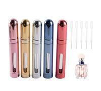 Hsyadazi 5 Pezzi 12 Ml Vaporizzatore Di Profumo Ricaricabile, Mini Flacone Spray Portatile | Alluminio + Vetro | Flaconi Spray Portatili Da Tasca per Viaggi, Vacanze E Viaggi in Aereo