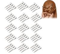 Hsyadazi 60 Pezzi Entebill (4,5 Cm) Argento - Fermagli Metallici per Capelli a Coccodrillo per Donne, Parrucchieri E Fai Da Te - Fermagli per Lo Styling per Donne E Ragazze