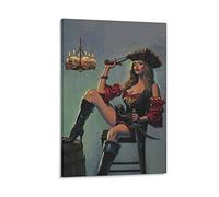 HSYIFF Stampe Quadri Senza Cornice 50 * 70cm La vita di un pirata per me Sexy Femmina Pirata Retro Divertente Immagine Stampa moderna familiare Camera da letto Decor Poster