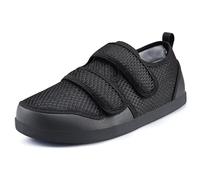 Hsyooes Scarpa Ortopedica Donna Scarpe Diabetiche Uomo Pantofole Ortopediche Regolabili Pantofole Camminata Anziani Strappo Traspirante nero-A 41EU