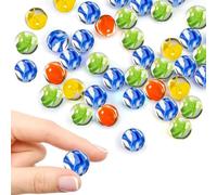 HSYTEK 100 pezzi 14 mm biglie di vetro colorate per bambini, palline di vetro, biglie decorative per giochi di marmo, decorazione per la casa e le piante