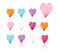 HSYTEK 12 ganci colorati a forma di cuore, autoadesivi, senza foratura, impermeabili, in acciaio inox, decorativi, autoadesivi, per bagno, cucina, camera da letto e ufficio