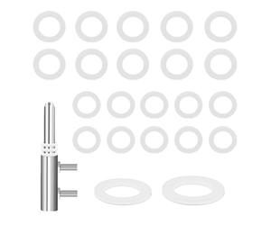 HSYTEK 40 rondelle per porte, in plastica per porta della stanza, 20 pezzi da 14 x 8 x 1 mm e 20 pezzi da 15 x 10 x 1,2 mm, adatti per una vasta gamma di porte, colore bianco