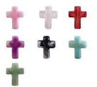 HSYTEK 42 pezzi Crocifisso, catena a croce da donna, per preghiere di devozione, battesimo, comunione (rosa, verde, bianco, viola, soia, blu mare, nero e bianco)